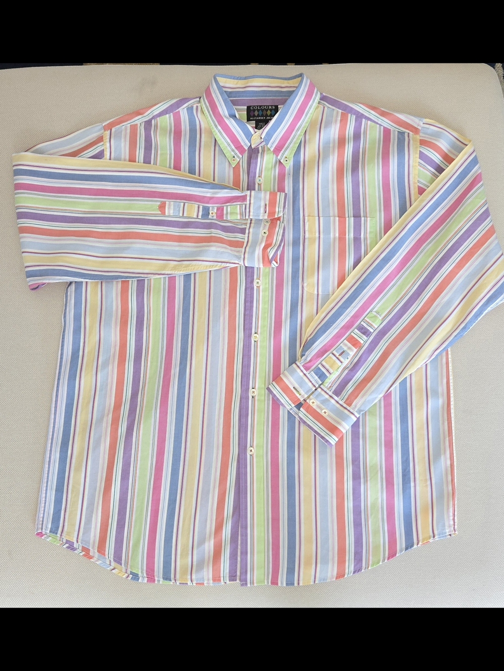 COLOURS Alexander Julian XXL Mens Button Down Dress Shirt 2XL Classic
